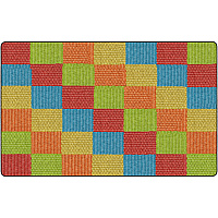 Flagship Carpets Basketweave Blocks Class Rug Floor Rug - 91.20" Length x 12 ft Width - Rectangle - Multi - Nylon - 1 Each (FA100944FS)