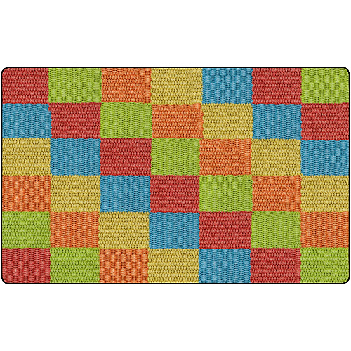 Flagship Carpets Basketweave Blocks Class Rug Floor Rug - 91.20" Length x 12 ft Width - Rectangle - Multi - Nylon - 1 Each (FA100944FS)