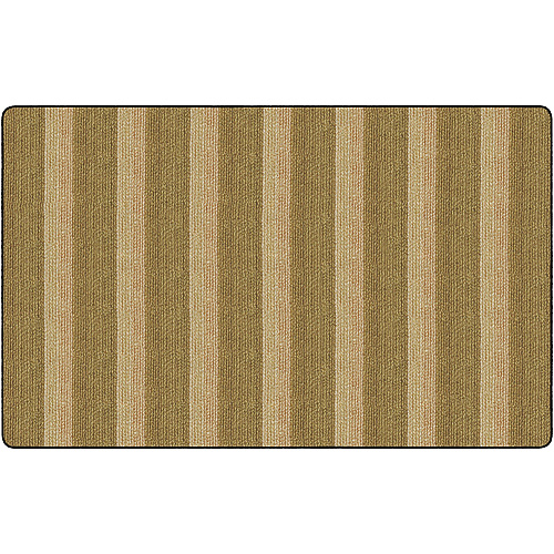 Flagship Carpets Basketweave Stripes Classroom Rug Floor Rug - 91.20" Length x 12 ft Width - Rectangle - Natural - Nylon - 1 Each (FA100844FS)