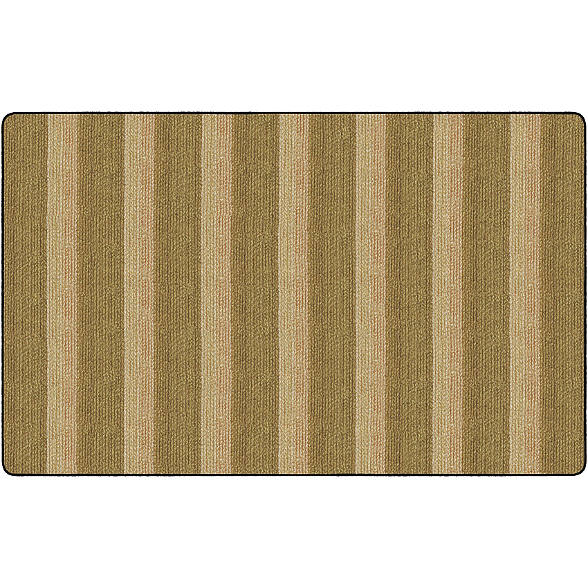 Flagship Carpets Basketweave Stripes Classroom Rug Floor Rug - 91.20" Length x 12 ft Width - Rectangle - Natural - Nylon - 1 Each (FA100844FS)