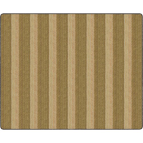 Flagship Carpets Basketweave Stripes Classroom Rug Floor Rug - 10.60 ft Length x 13.20 ft Width - Rectangle - Natural - Nylon - 1 Each (FA100858FS)