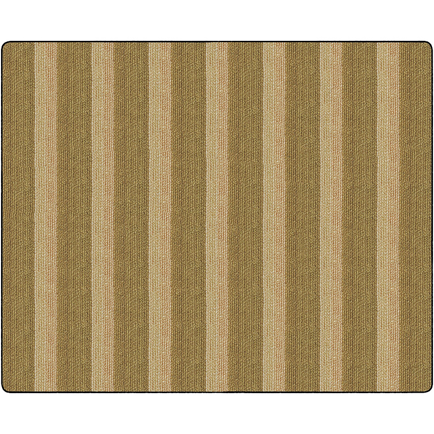 Flagship Carpets Basketweave Stripes Classroom Rug Floor Rug - 10.60 ft Length x 13.20 ft Width - Rectangle - Natural - Nylon - 1 Each (FA100858FS)
