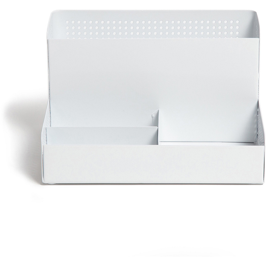 U Brands Perforated All-in-One Desktop Organizer 4 Compartment(s) - 3.90" Height x 6.90" Width x 5.30" Depth - Compact - White - Metal - 1 Each (5717U0106)
