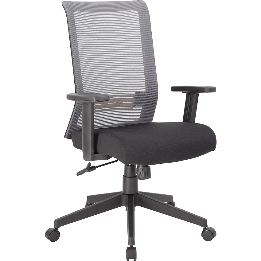 Boss Mesh Task Chair 5-star Base - Gray, Black - Mesh - Armrest - 1 Each (B6566GYBK)