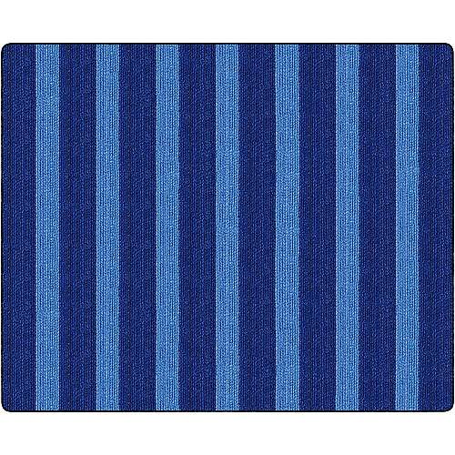 Flagship Carpets Basketweave Stripes Classroom Rug Floor Rug - 10.60 ft Length x 13.20 ft Width - Rectangle - Blue - Nylon - 1 Each (FA100658FS)