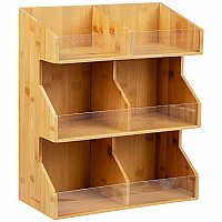 Mind Reader Bali 6-Compartment Storage Organizer (3T2TWDBRN)
