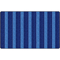 Flagship Carpets Basketweave Stripes Classroom Rug Floor Rug - 91.20" Length x 12 ft Width - Rectangle - Blue - Nylon - 1 Each (FA100644FS)