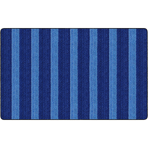 Flagship Carpets Basketweave Stripes Classroom Rug Floor Rug - 91.20" Length x 12 ft Width - Rectangle - Blue - Nylon - 1 Each (FA100644FS)