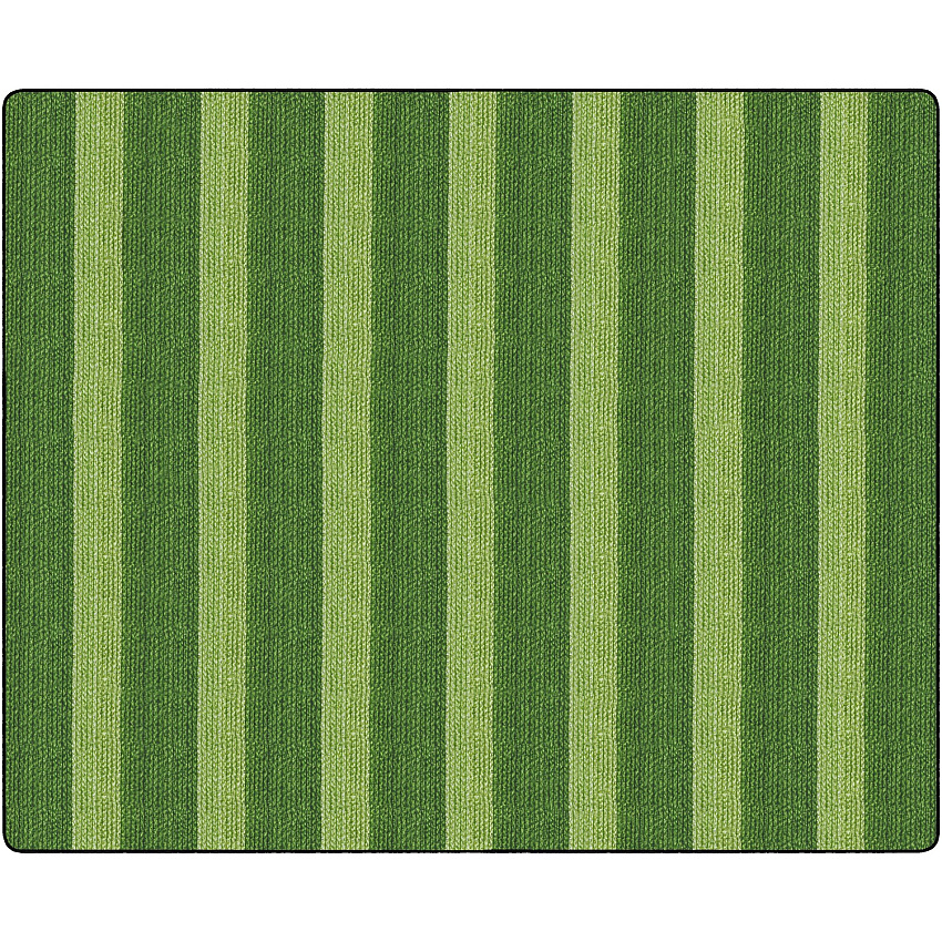 Flagship Carpets Basketweave Stripes Classroom Rug Floor Rug - 10.60 ft Length x 13.20 ft Width - Rectangle - Green - Nylon - 1 Each (FA100758FS)