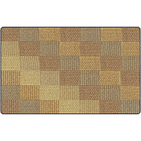Flagship Carpets Basketweave Blocks Class Rug Floor Rug - 91.20" Length x 12 ft Width - Rectangle - Natural - Nylon - 1 Each (FA101044FS)