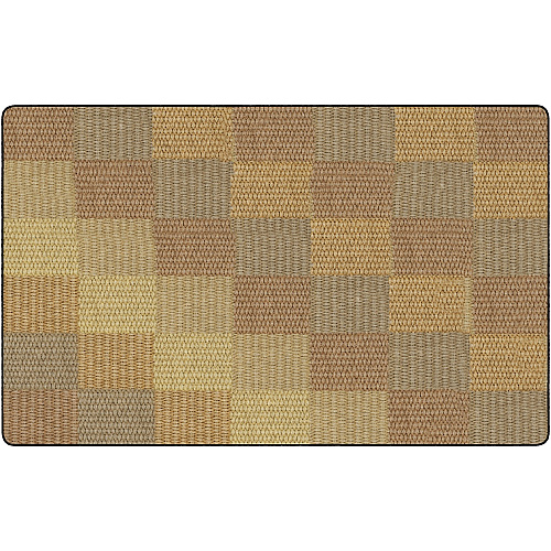 Flagship Carpets Basketweave Blocks Class Rug Floor Rug - 91.20" Length x 12 ft Width - Rectangle - Natural - Nylon - 1 Each (FA101044FS)