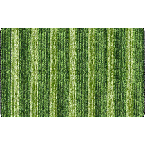 Flagship Carpets Basketweave Stripes Classroom Rug Floor Rug - 91.20" Length x 12 ft Width - Rectangle - Green - Nylon - 1 Each (FA100744FS)