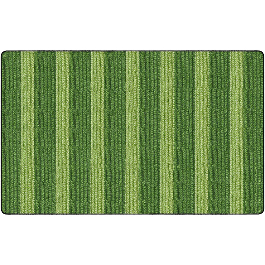 Flagship Carpets Basketweave Stripes Classroom Rug Floor Rug - 91.20" Length x 12 ft Width - Rectangle - Green - Nylon - 1 Each (FA100744FS)