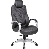 Boss Hinged Arm Executive Chair Black Seat Color - Vinyl Seat Material - Black Back Color - 5-star Base - Armrest - 1 Each (B8871BK)