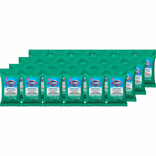 Clorox On The Go Bleach-Free Disinfecting Wipes Fresh Scent - Bleach-free, Disinfectant, Antibacterial, Disposable - White - 9 Pack - 24 / Carton (60133CT)