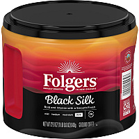 Folgers&reg; Ground Black Silk Coffee Black Coffee - Dark - 22.6 oz Per Canister - Ground - 1 Each (30439)