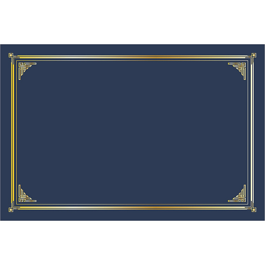 FranklinCovey Geographics Certificate Holder Linen - Gold Foil, Navy Blue - 10 / Pack (48761)
