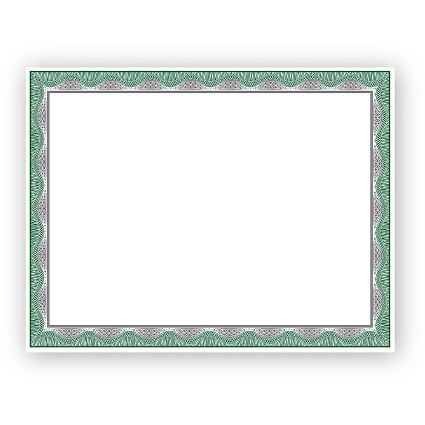 FranklinCovey Geographics Silver Foil Award Certificates 65 lb Basis Weight - 11" Width - Inkjet, Laser Compatible - Assorted, Green, Silver, White - Foil - 15 / Pack (48763)