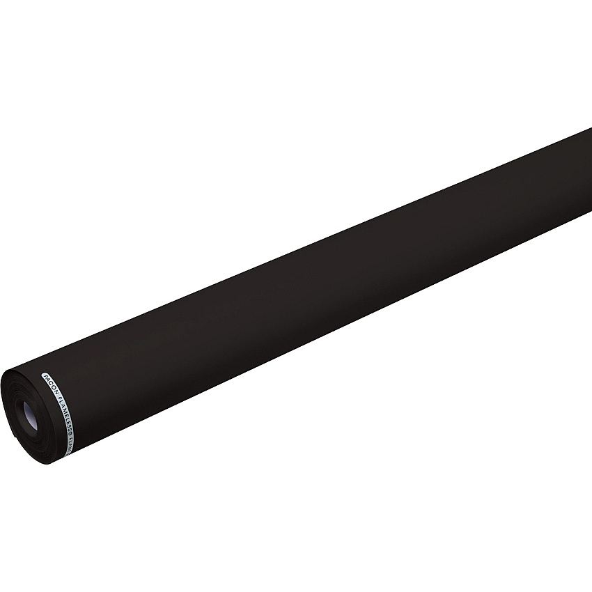 Flameless Flame-Retardant Paper Classroom, Office, Mural, Banner, Bulletin Board - 48" Width x 100 ft Length - 1 Roll - Raven Black (P0052281)