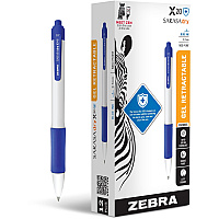 Zebra SARASA dry X20+ Retractable Gel Pen 0.7 mm Medium Conical Pen Point - Retractable - Blue Ink - Gel-based - White Plastic Barrel - Writing, Document, Classroom, Home, Office - 12 / Pack (41620)