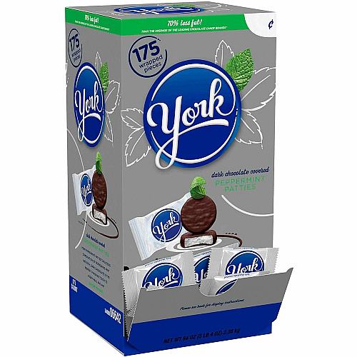 YORK Peppermint Paddies Peppermint, Dark Chocolate - 5.25 lb - 175 / Carton (22000057)