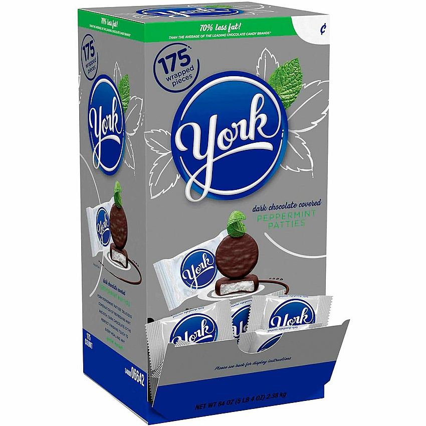 YORK Peppermint Paddies Peppermint, Dark Chocolate - 5.25 lb - 175 / Carton (22000057)