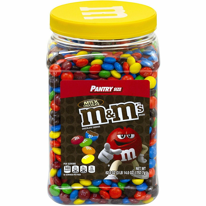 M&M's Plain Milk Chocolate Candies Milk Chocolate - 3.87 lb - 1 Carton (20900059)