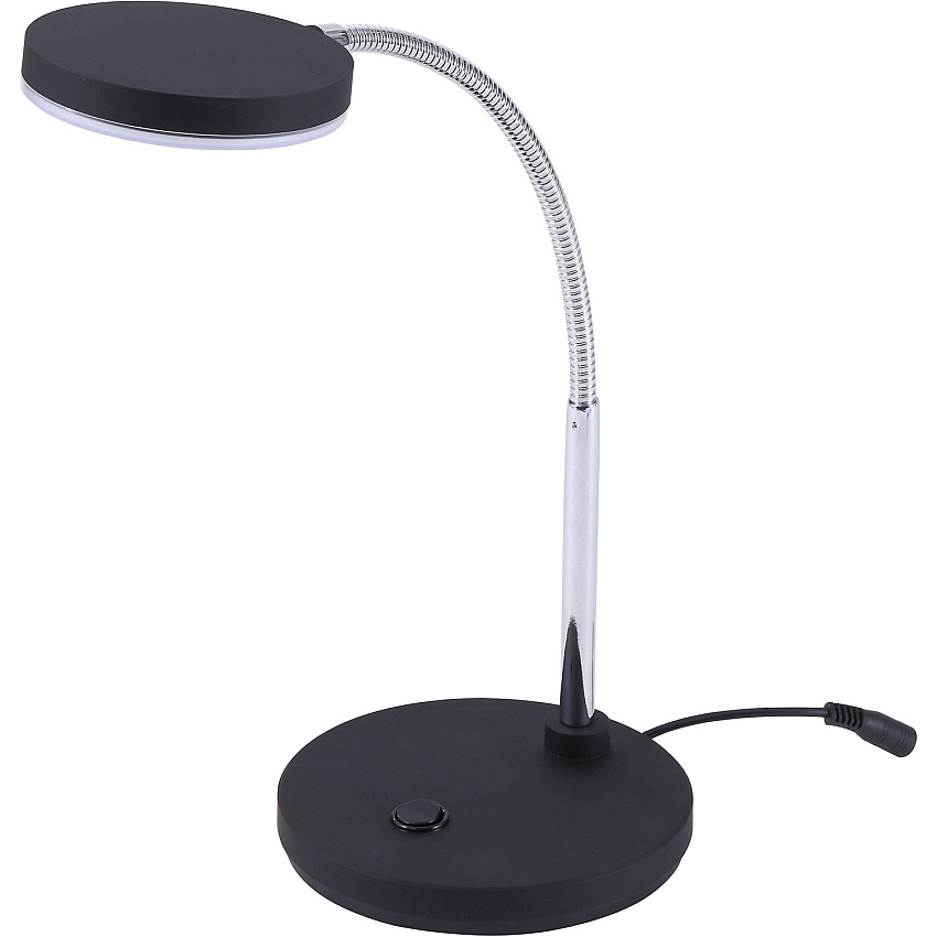 Bostitch Metal Gooseneck Desk Lamp, Black LED Bulb - Polished Metal - Gooseneck, Flicker-free, Glare-free Light, Adjustable Head, Flexible Neck, Adjustable Brightness, Eco-friendly - Metal - Desk Mountable, Table Top - Black - for Desk, Table (VLED1800BK)