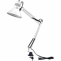 Bostitch Swing Arm Desk Lamp with Clamp, White 9 W LED Bulb - Swivel Arm, Flicker-free, Glare-free Light, Durable, Eco-friendly - 700 lm Lumens - Metal - Desk Mountable, Table Top - White - for Desk, Table, Home, Office, Studying, Crafting, Cl (VLF100WHT)