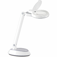 OttLite Space-Saving LED Magnifier Desk Lamp 14.8" Height x 7.9" Width - 4.40 W LED Bulb - ClearSun LED, Glare-free Light, Adjustable Head, Foldable, Energy Saving, Adjustable Arm, Touch-activated - 324 lm Lumens - Desk Mountable - White -  (CSG9708CSHPR)