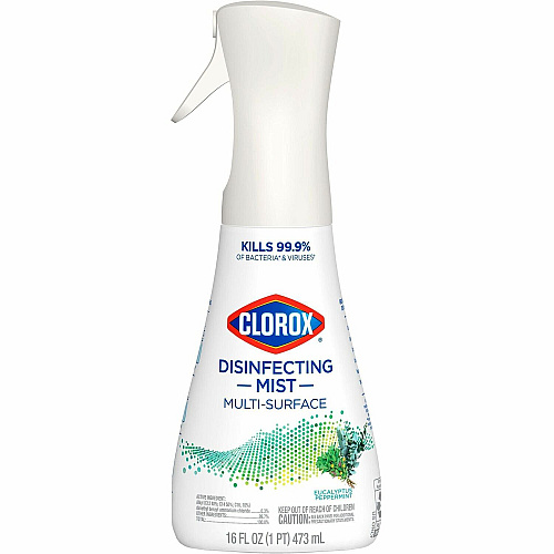Clorox Disinfecting, Sanitizing, and Antibacterial Mist 16 fl oz (0.5 quart) - Eucalyptus Peppermint Scent - Non-aerosol, Bleach-free - White - 1 Each (60152)