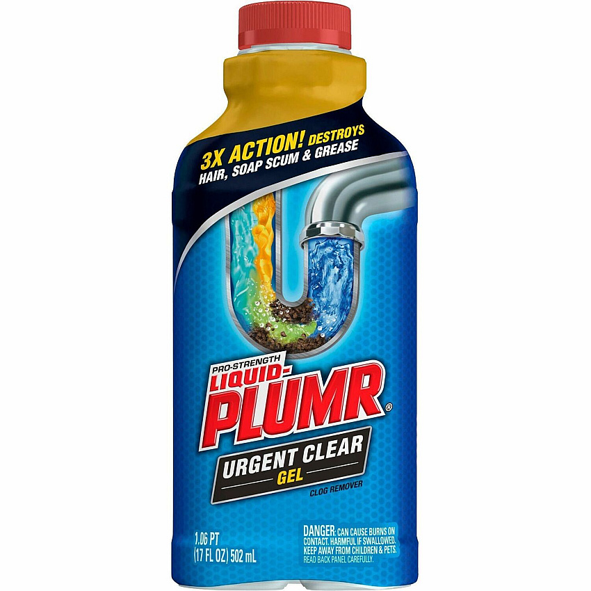 Liquid Plumr Liquid-Plumr Urgent Clear Pro-Strength Clog Remover 17 fl oz (0.5 quart) - Blue Bottle - 1 Each (30548)