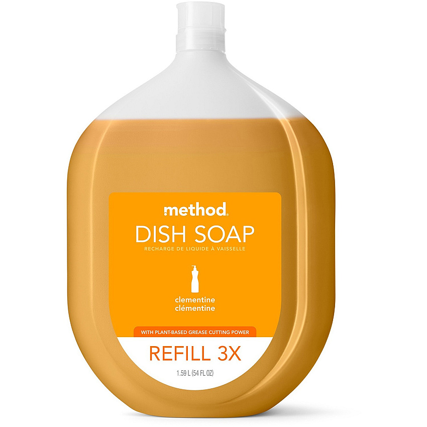 Method&reg; Liquid Dish Soap Refill, Clementine Scent, 54-oz. Bottle 54 fl oz (1.7 quart) - Clementine Scent - Orange - 1 Each (328103)