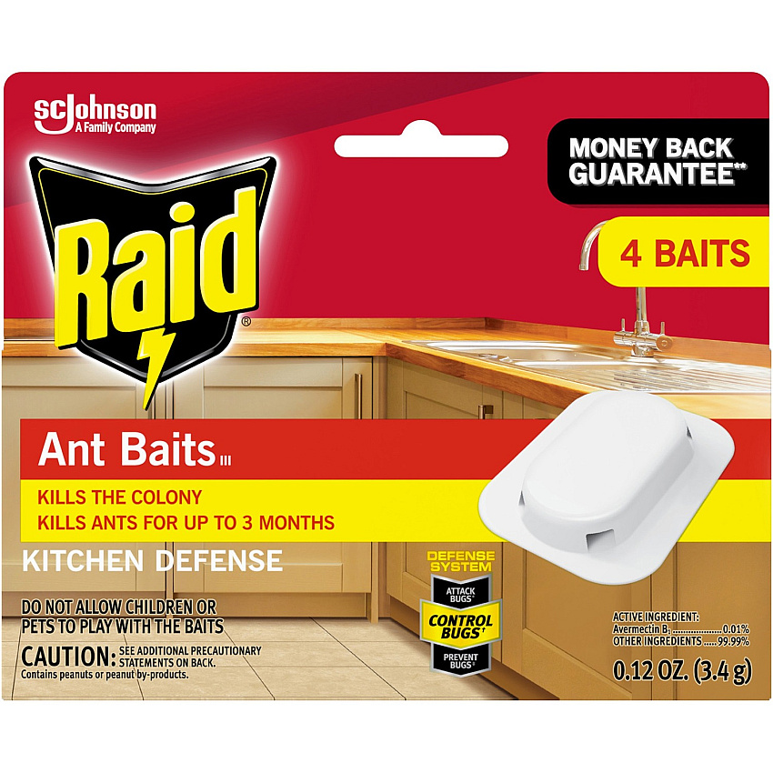 Raid Ant Baits Kills Ants - Red - 4 / Box (308816)