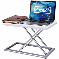 Rocelco PDR Portable Desk Riser 11 lb Load Capacity - Desktop - White - For Notebook, Mouse, Presentation, Hotel, Dorm Room, Boardroom, Travel - Portable, Compact, Foldable, Lightweight, Sit-stand, Adjustable - 1 Each (RPDRW)