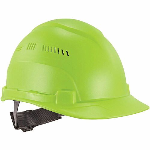 Ergodyne 8966 Lightweight Cap-Style Hard Hat Recommended for: Head, Construction, Oil & Gas, Forestry, Mining, Utility, Industrial - Sun, Rain Protection - Strap Closure - High-density Polyethylene (HDPE) - Lime - Lightweight, Cap Style, Adjustabl (60224)