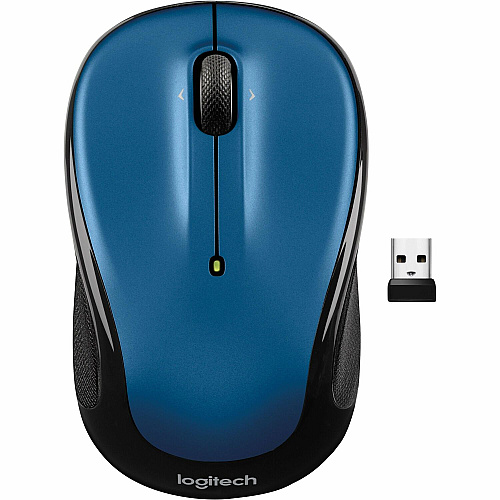 Logitech Mouse Optical - Wireless - Radio Frequency - Blue - USB - 5 Button(s) - 1 Each (910006829)