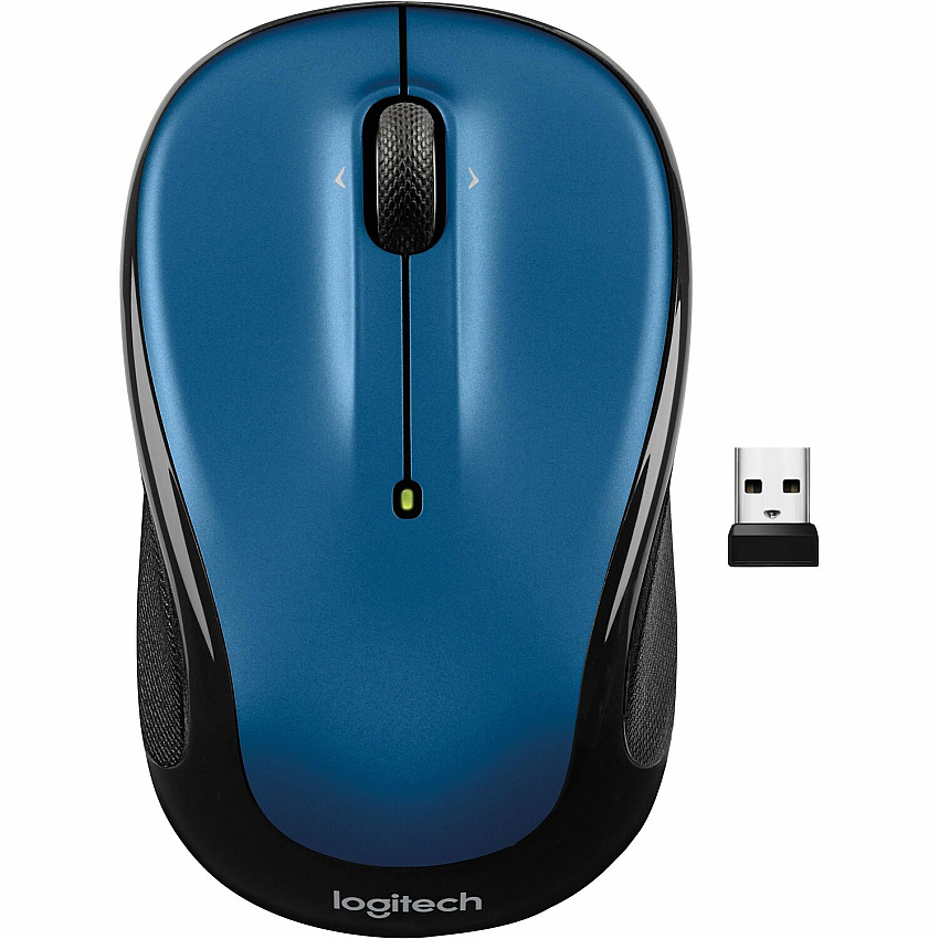 Logitech Mouse Optical - Wireless - Radio Frequency - Blue - USB - 5 Button(s) - 1 Each (910006829)