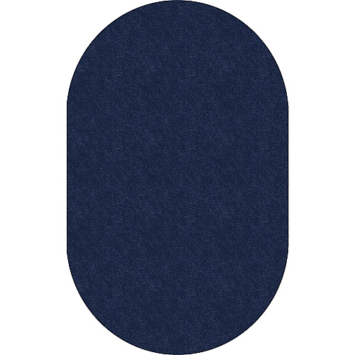 Flagship Carpets Amerisoft Solid Color Rug 12 ft Length x 90" Width - Oval - Navy Blue - Nylon, Polyester - 1 Each (TS45NY)