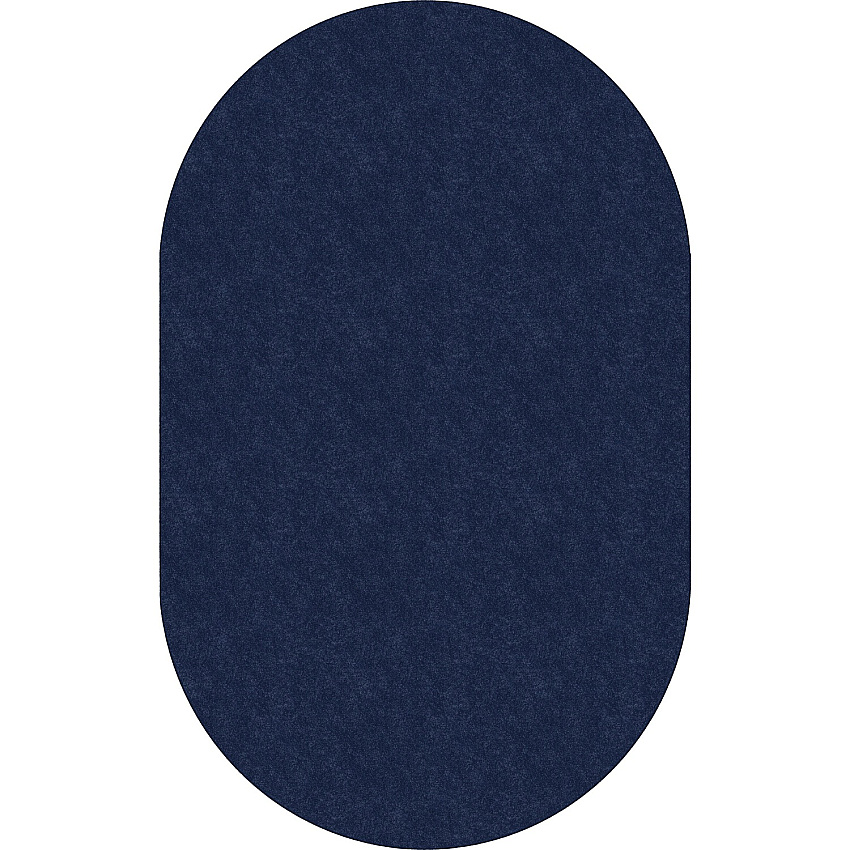 Flagship Carpets Amerisoft Solid Color Rug 12 ft Length x 90" Width - Oval - Navy Blue - Nylon, Polyester - 1 Each (TS45NY)
