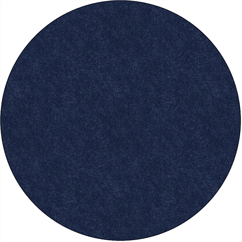 Flagship Carpets Amerisoft Solid Color Rug 72" Diameter - Round - Navy Blue - Nylon, Polyester - 1 Each (TS27NY)