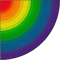 Flagship Carpets Rainbow Classroom Rug 72" Diameter - Rainbow - Nylon - 1 Each (FE41626A)