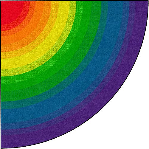 Flagship Carpets Rainbow Classroom Rug 72" Diameter - Rainbow - Nylon - 1 Each (FE41626A)
