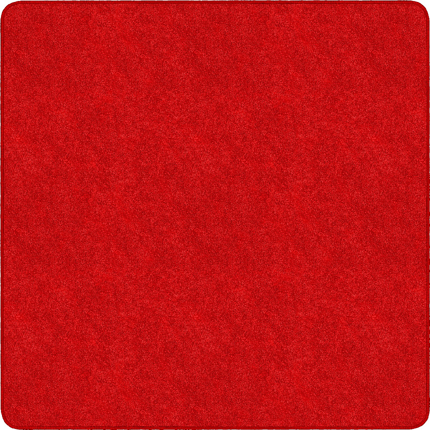 Flagship Carpets Amerisoft Solid Color Rug 72" Length x 72" Width - Square - Classic Red - Polyester, Nylon - 1 Each (TS26RR)