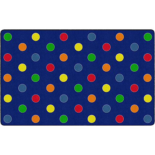 Flagship Carpets Basics Dots Classroom Rug 91.20" Length x 12 ft Width - Rectangle - Primary - Nylon - 1 Each (FE40944A)