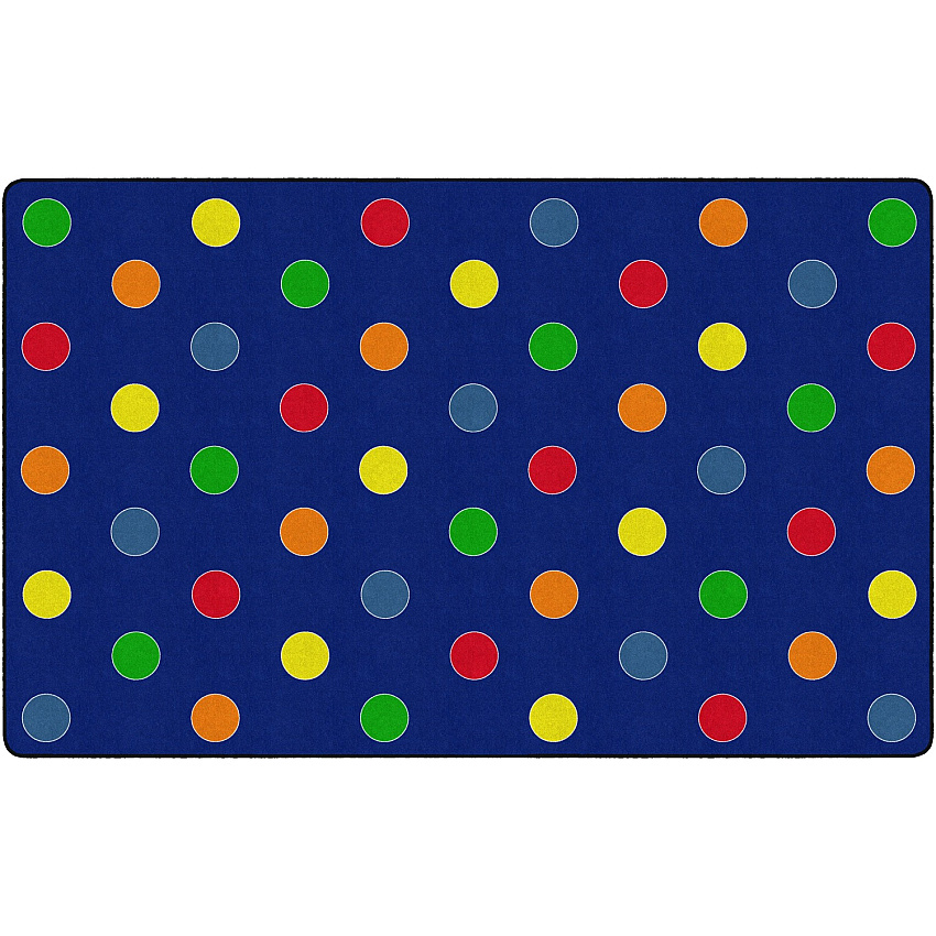 Flagship Carpets Basics Dots Classroom Rug 91.20" Length x 12 ft Width - Rectangle - Primary - Nylon - 1 Each (FE40944A)