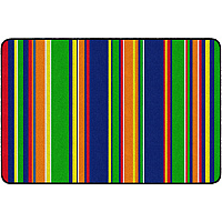 Flagship Carpets Basics Stripes Classroom Rug 48" Length x 72" Width - Rectangle - Primary - Nylon - 1 Each (FE40722A)