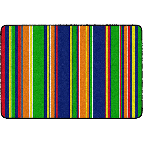 Flagship Carpets Basics Stripes Classroom Rug 48" Length x 72" Width - Rectangle - Primary - Nylon - 1 Each (FE40722A)