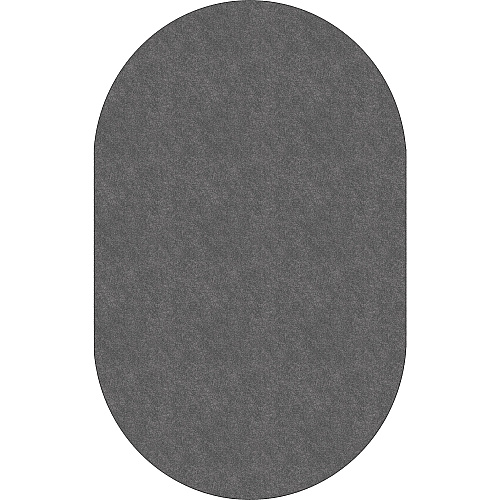 Flagship Carpets Amerisoft Solid Color Rug 12 ft Length x 90" Width - Oval - Gray - Nylon, Polyester - 1 Each (TS45GY)