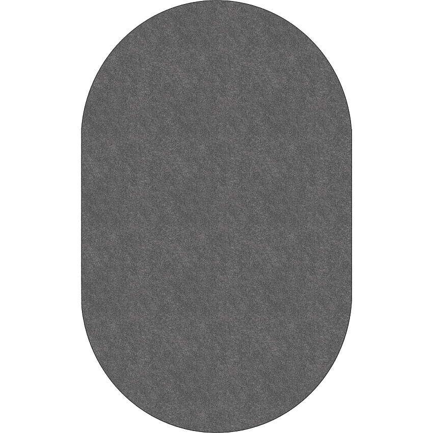 Flagship Carpets Amerisoft Solid Color Rug 12 ft Length x 90" Width - Oval - Gray - Nylon, Polyester - 1 Each (TS45GY)